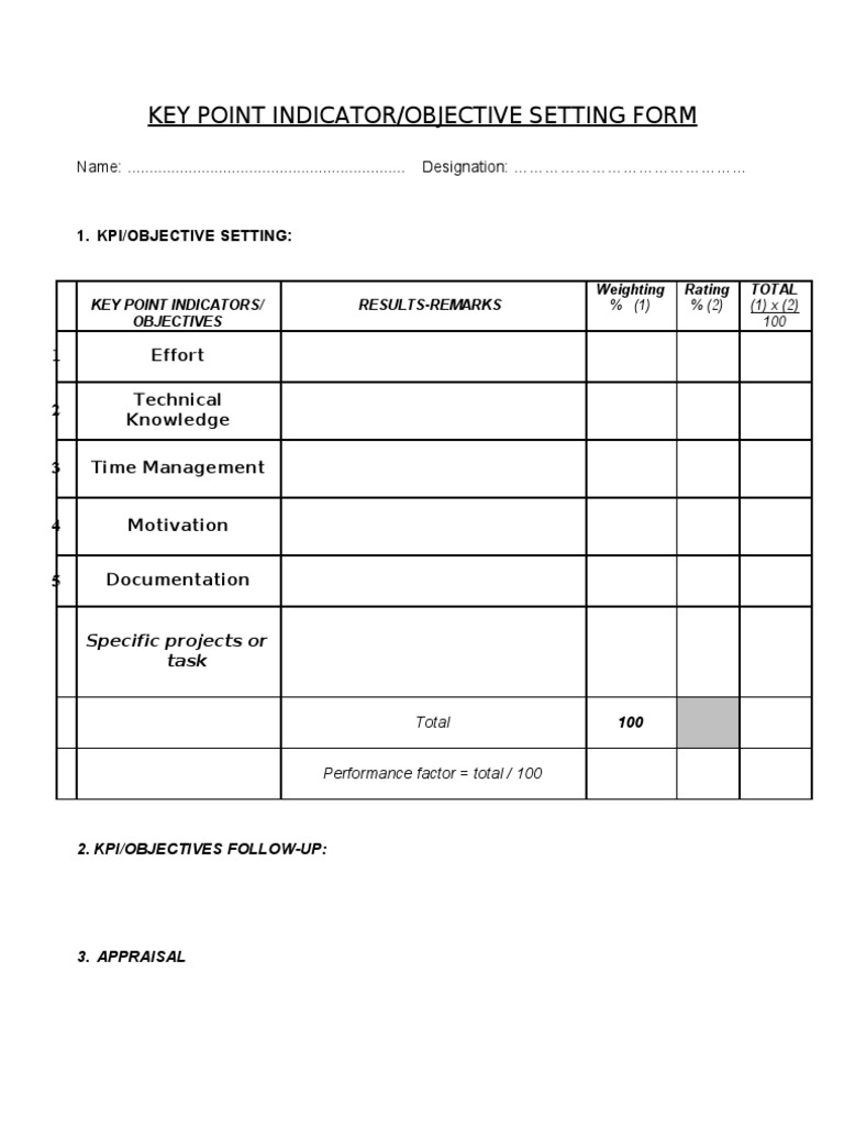 Objectives Setting Formkpi.doc Action (Philosophy) Applied Psychology