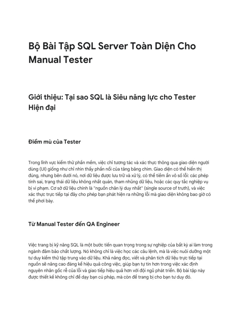 Xây Dựng Bộ Bài Tập SQL Server | PDF
