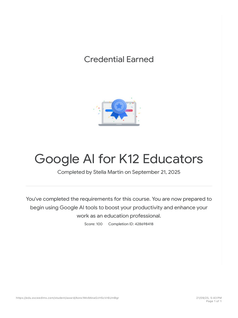 Google AI For K12 Educators - Google For Education | PDF