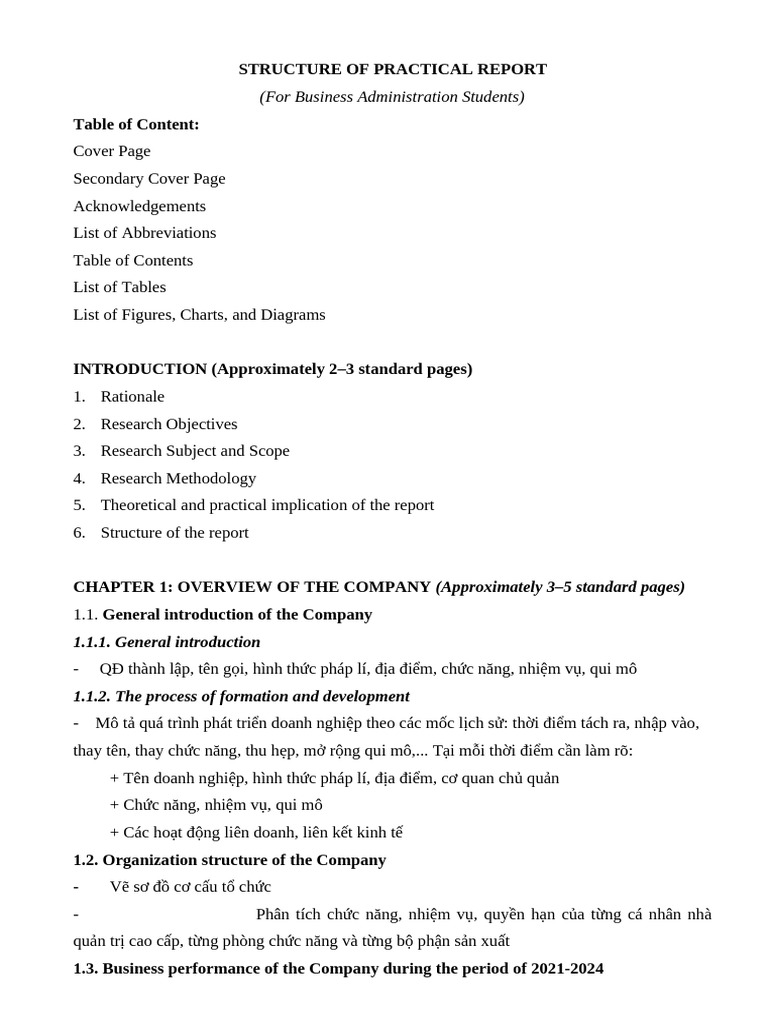 Structure 20of 20report | PDF