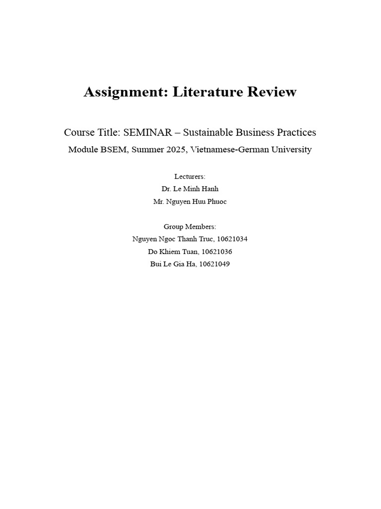 Key Literature Review Final | PDF | Corporate Social Responsibility ...