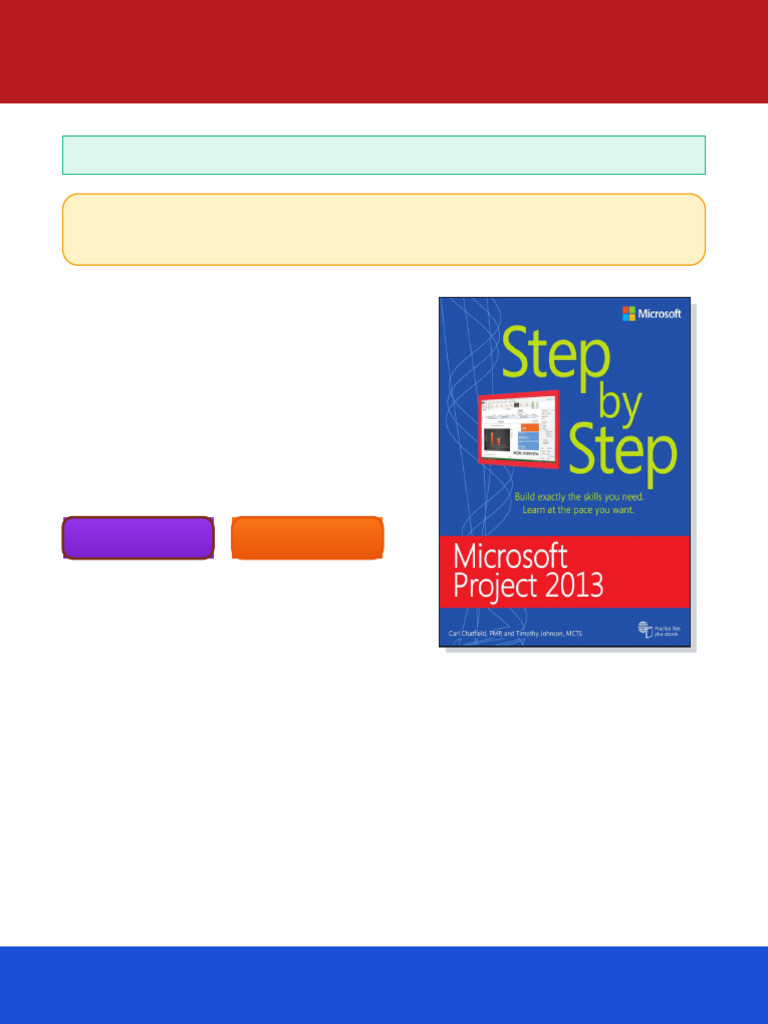 Microsoft Project 2013 Step by Step 1st Edition by Carl Chatfield ...