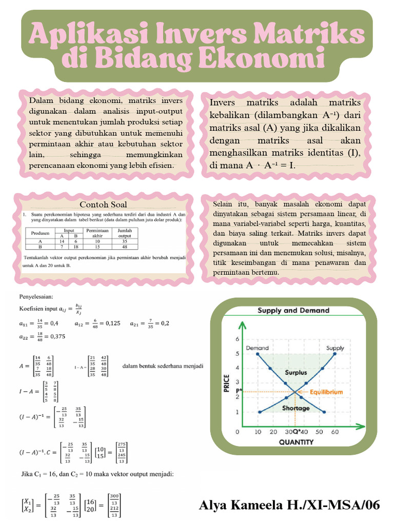 Aplikasi Invers Matriks dalam Ekonomi | PDF