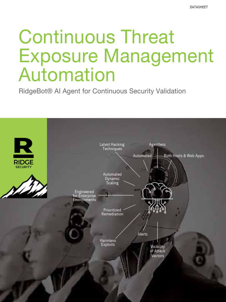 RidgeBot®: Automated Security Validation | PDF | Computer Security ...