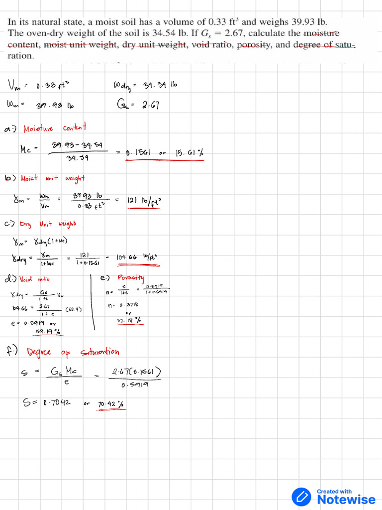 Geotech Exercise Problems | PDF
