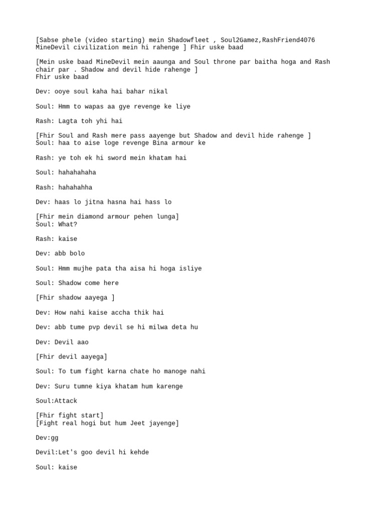 MineDevil: Revenge and Punishment Story | PDF