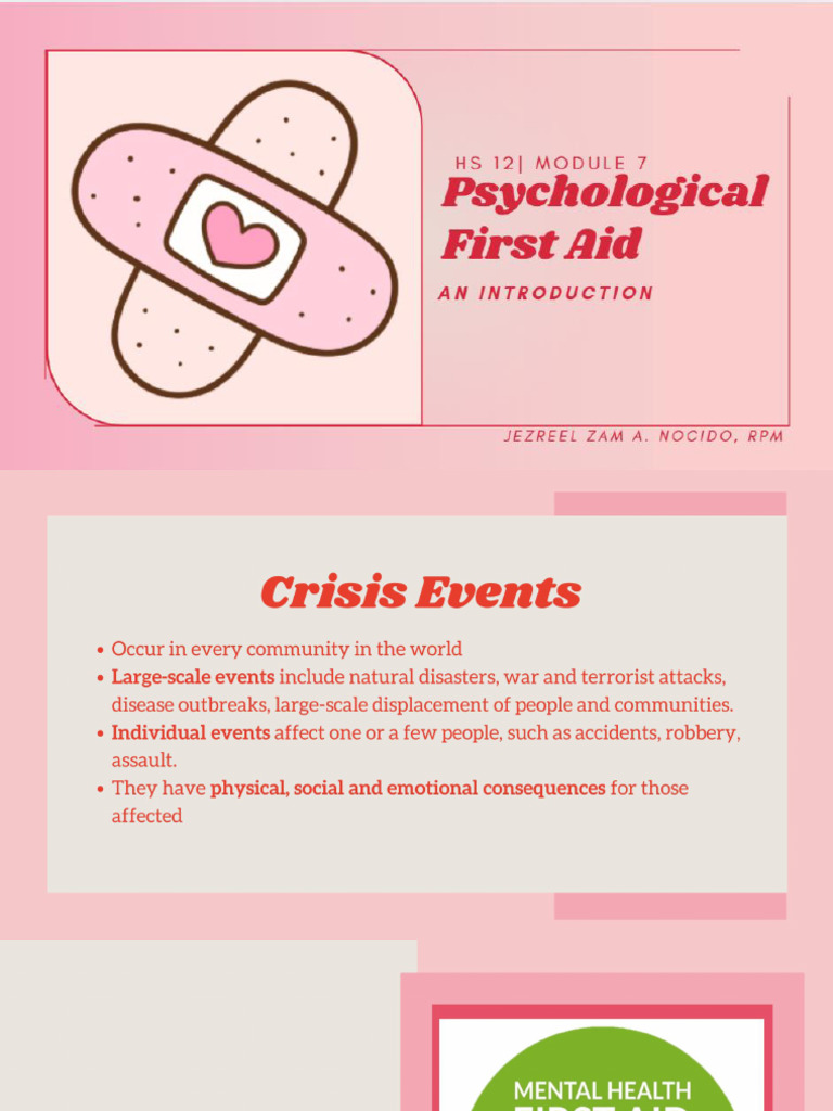 Psychological First Aid Overview | PDF | Psychological Trauma | Psychology