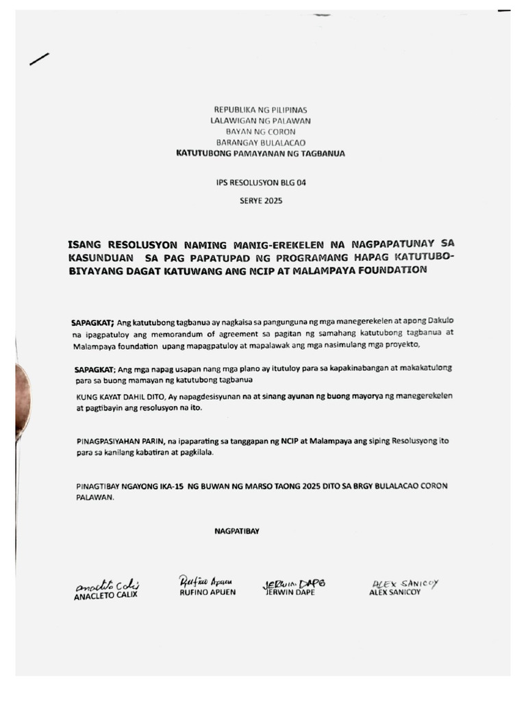Ip Resolution 04 s2025 Hapag Katutubo Implementation Program | PDF