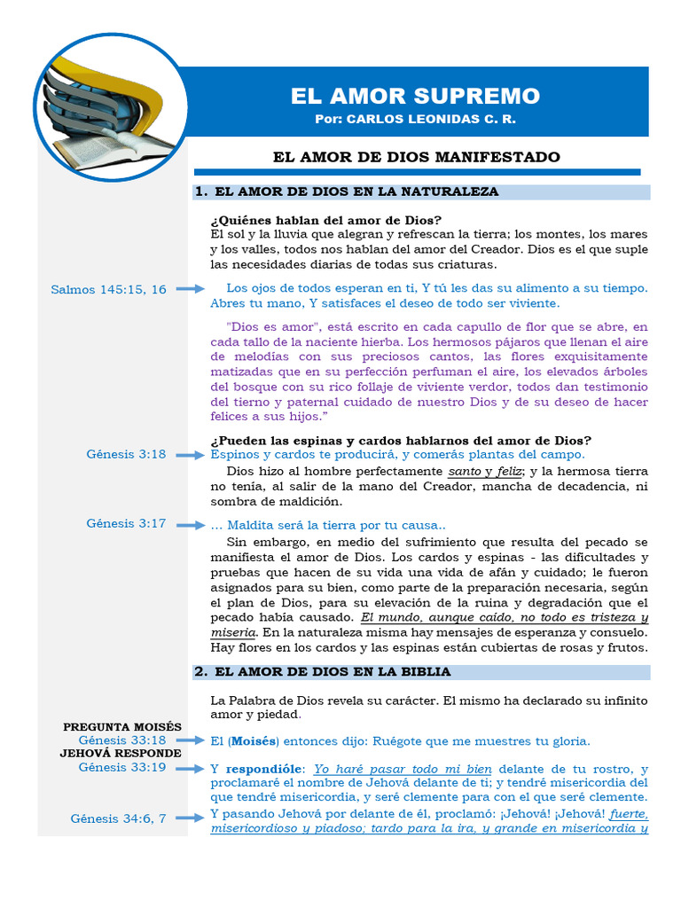 1.- EL AMOR DE DIOS | PDF | Cristo (título) | Amor