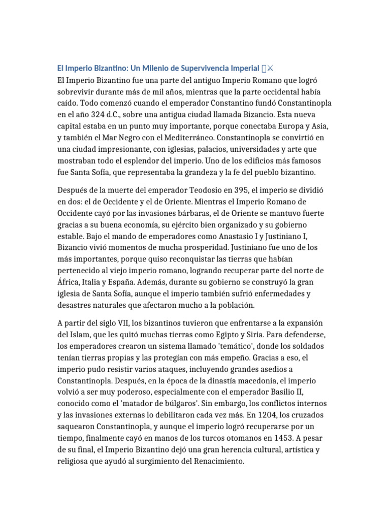 Historia del Imperio Bizantino y el Islam | PDF | imperio Bizantino ...