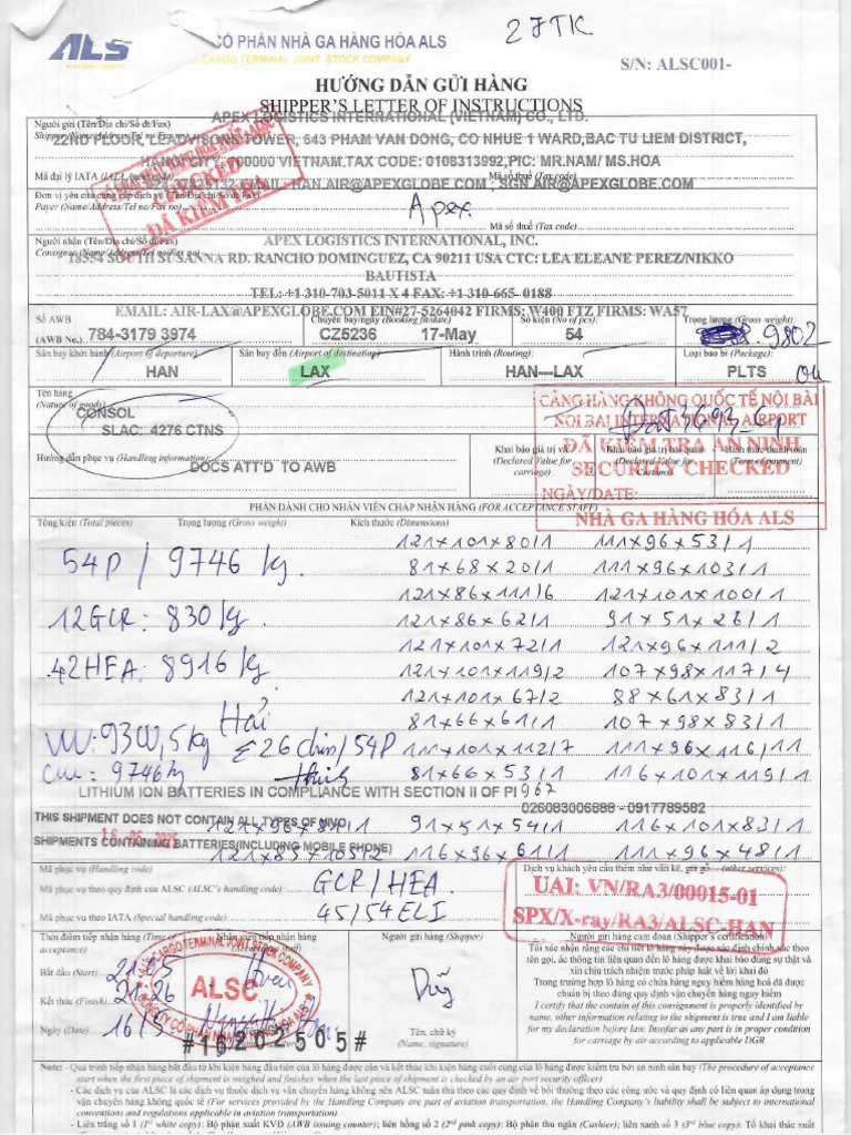 Air Freight Cargo Manifest Details | PDF | Supply Chain Management ...