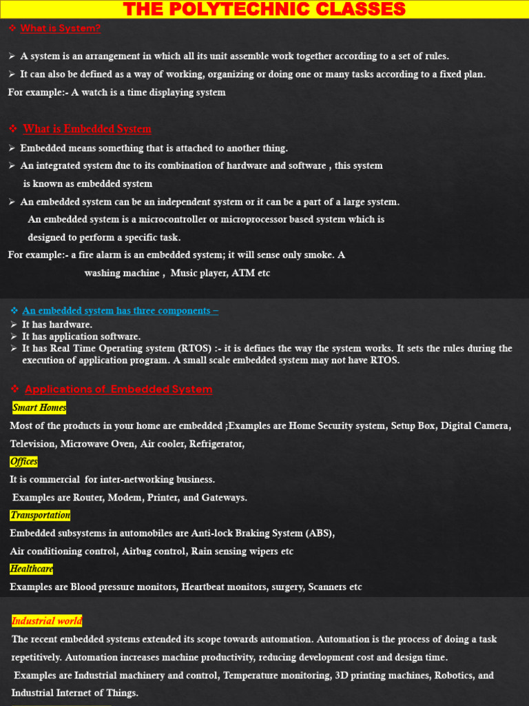 Understanding Embedded Systems Basics | PDF | Pointer (Computer ...
