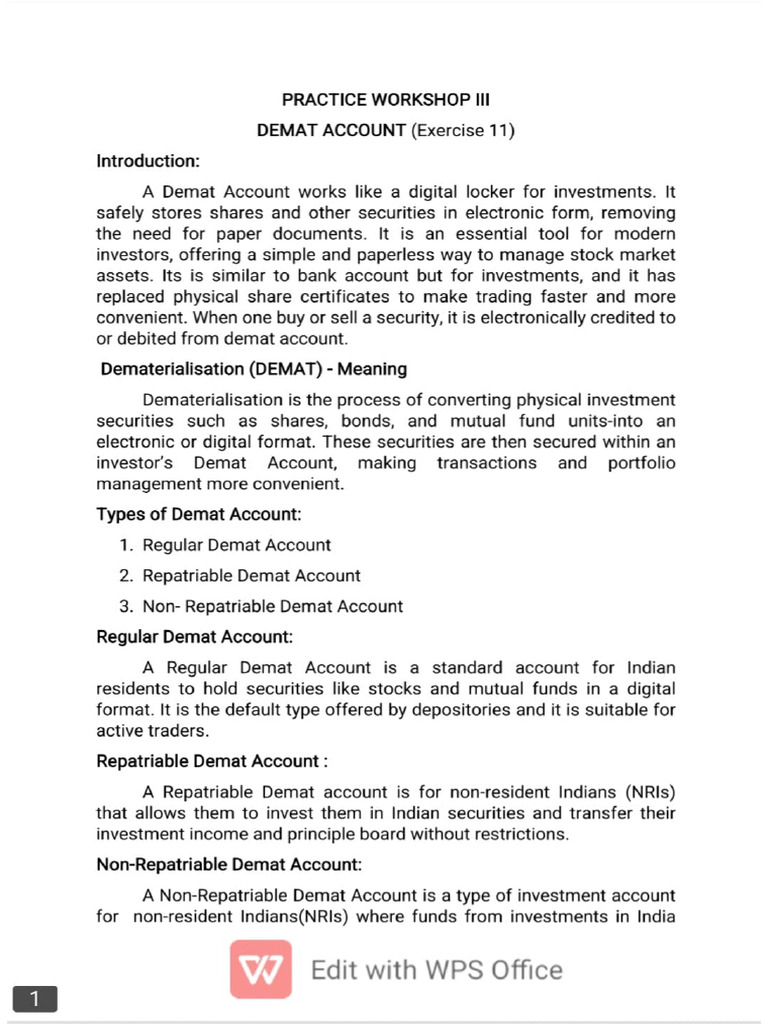 Demat Account | PDF