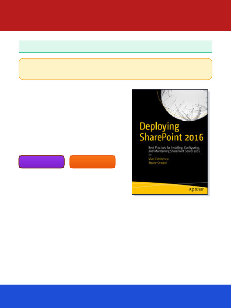 Deploying SharePoint 2016 Best Practices for Installing Configuring and ...