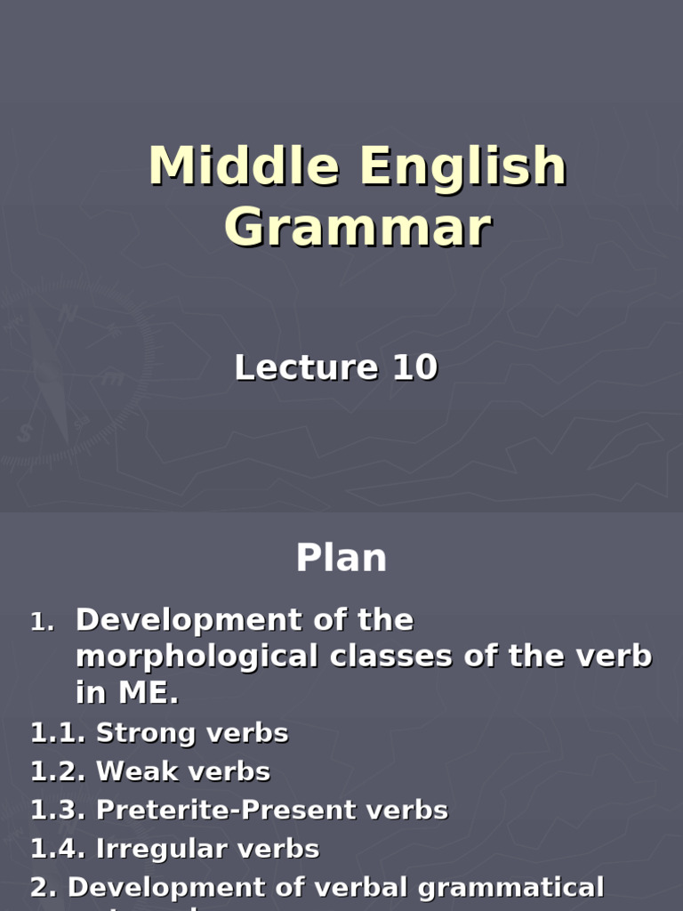 Middle English Verb Morphology Changes | PDF | Verb | Grammatical Tense