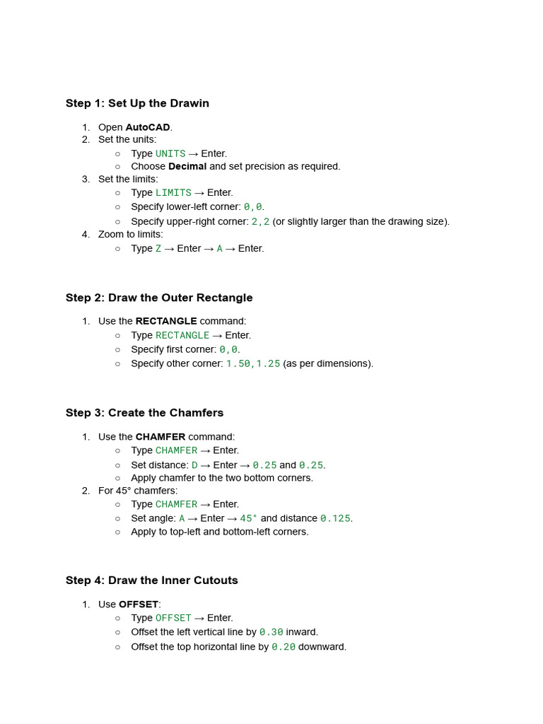 AutoCAD Drawing Step-by-Step Guide | PDF | Circle | Radius
