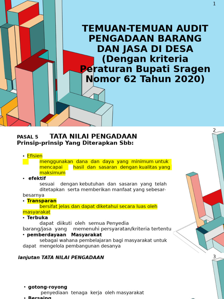 Slide Pengadaan Barang Dan Jasa Di Desa | PDF
