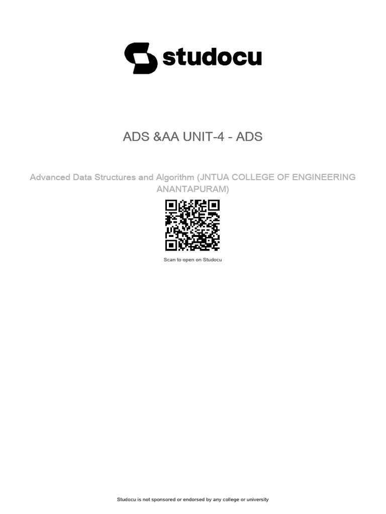 Advanced Data Structures Unit 4 Guide | PDF