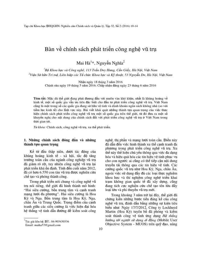 Bàn V Chính Sách Phát Tri N Công NGH V TR | PDF