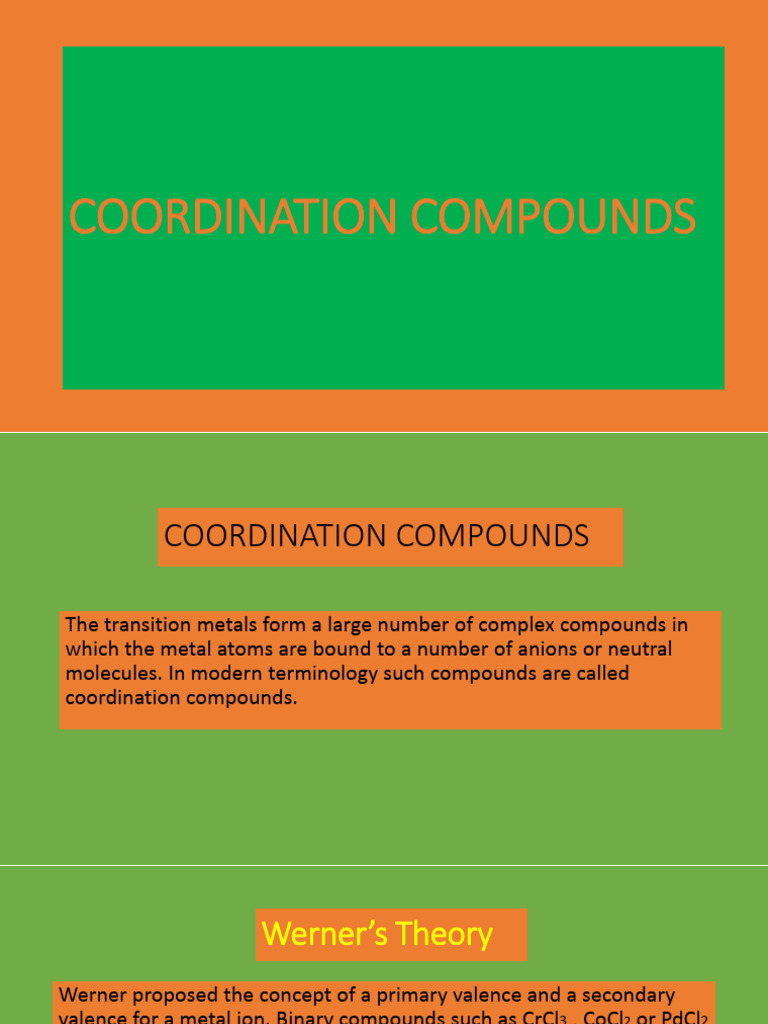 Understanding Coordination Compounds | PDF | Coordination Complex | Ligand
