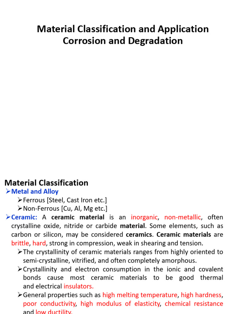 Material Classification: Metals, Ceramics, Polymers | PDF | Steel ...