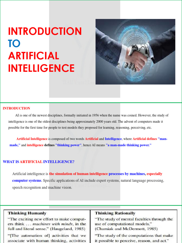 UNIT - I Artificial Intelligence Notes | PDF | Artificial Intelligence ...