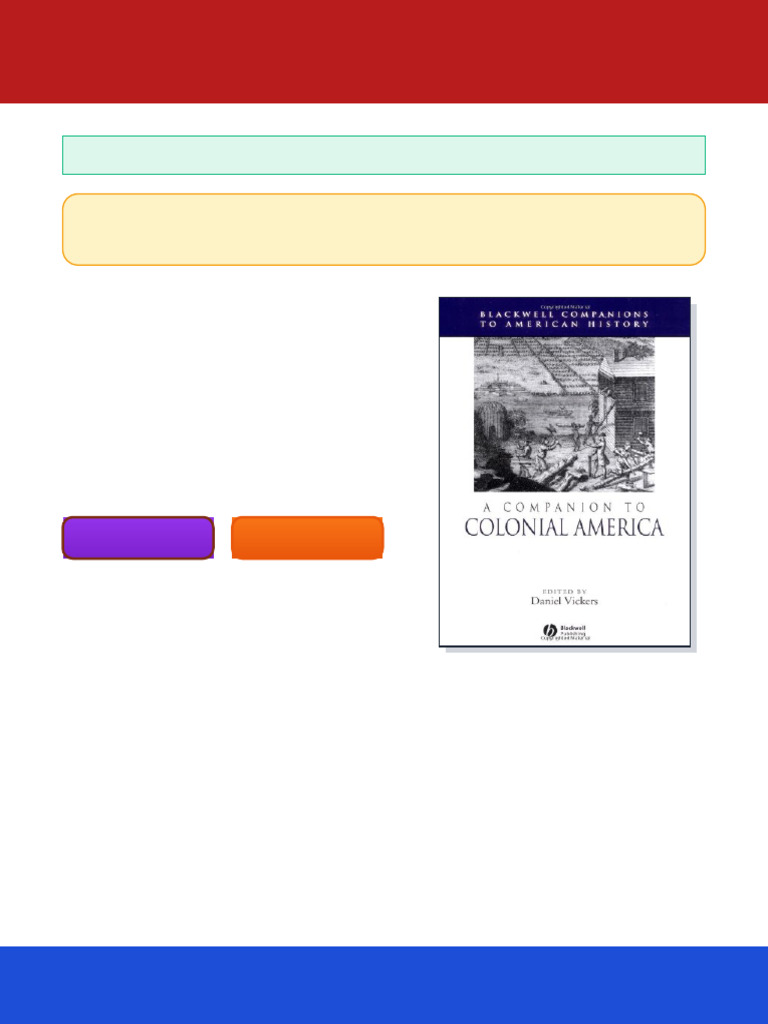 A Companion to Colonial America Blackwell Companions to American ...