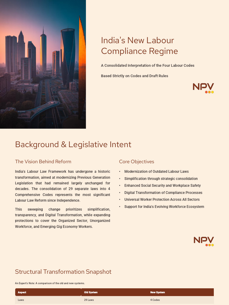 India’s Labour Code Reform Overview | PDF | Employment | Occupational ...