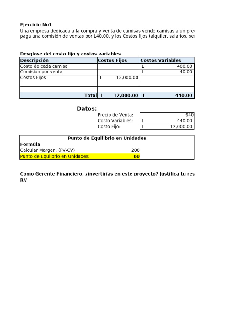 Análisis de Costos y Punto de Equilibrio | PDF | Contabilidad de ...
