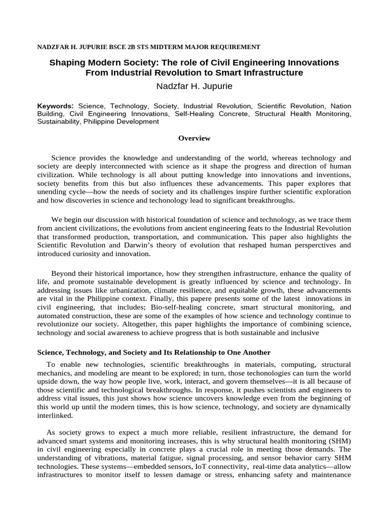Civil Engineering Innovations for Society | PDF | Science | Engineering