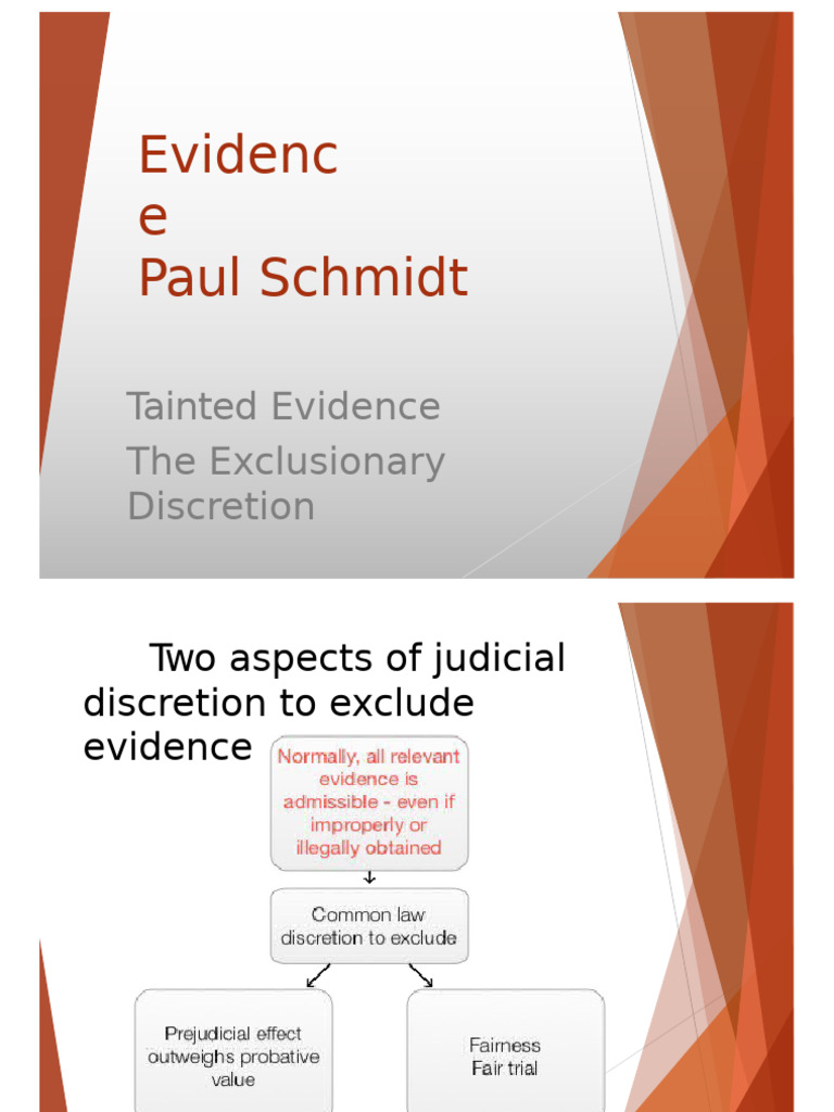 Exclusionary Discretion in Evidence Law | PDF | Relevance (Law ...