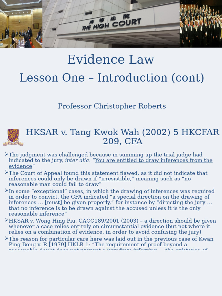 Understanding Evidence Law Basics | PDF | Burden Of Proof (Law ...