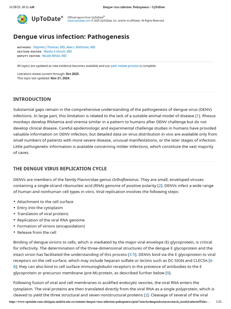 Dengue Virus Pathogenesis Explained | PDF | Virus | Interferon