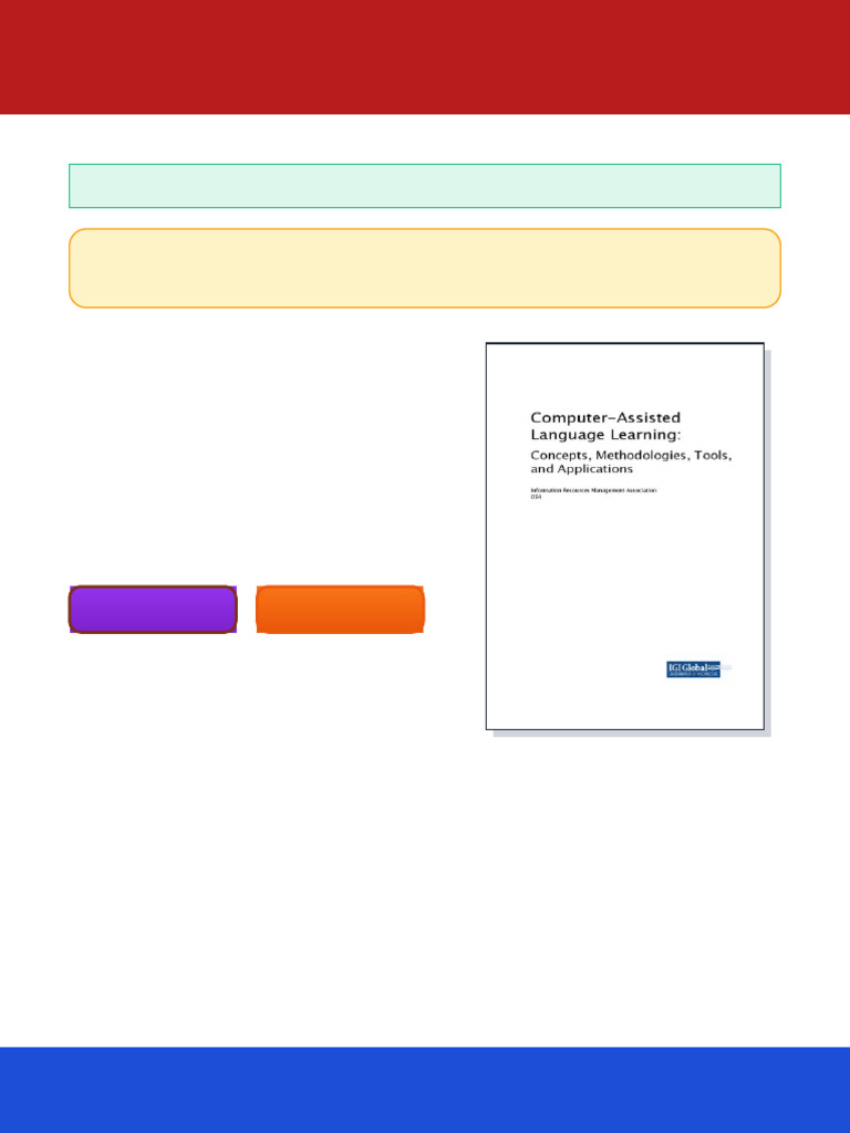 Computer Assisted Language Learning Concepts Methodologies Tools and ...