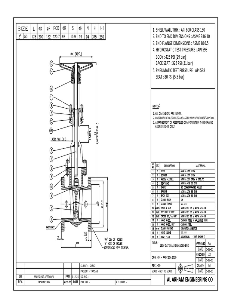 Flanged End Gate Valve Specifications | PDF | Hydraulics | Gas Technologies