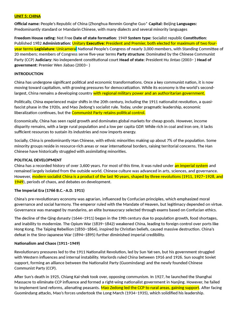 Overview of China's Political Evolution | PDF | China | World Politics