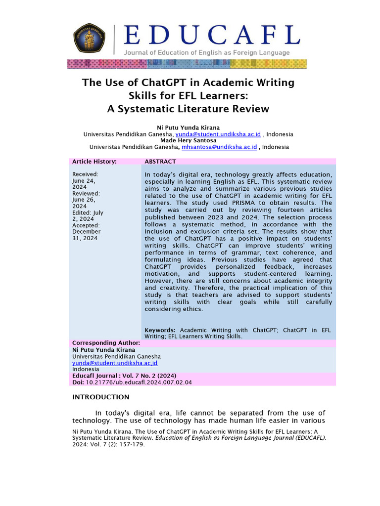 11-The Use of ChatGPT in Academic Writing Skills for EFL Learners A ...