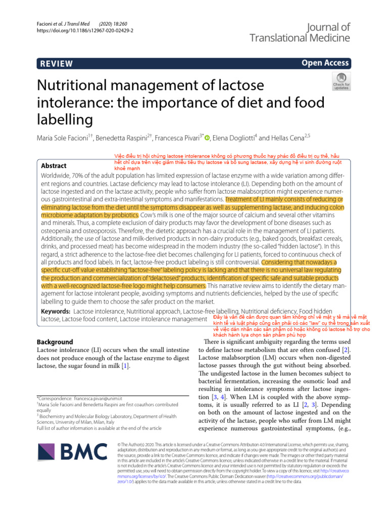 Nutritional Management of Lactose Intolerance | PDF | Milk