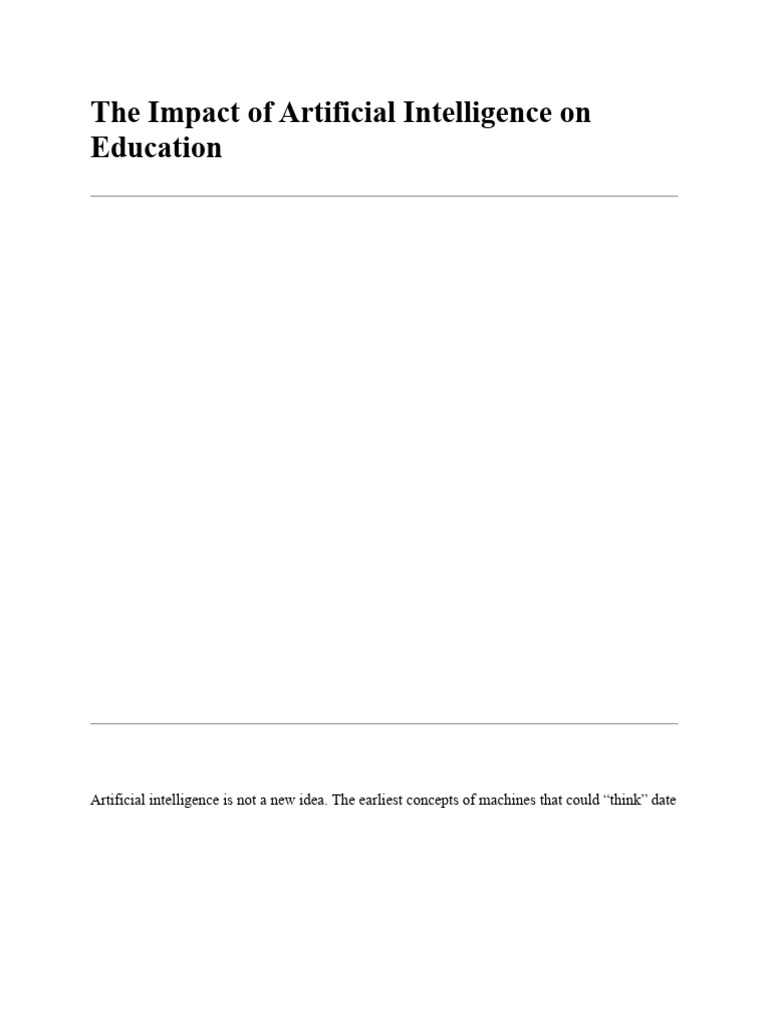 AI's Transformative Role in Education | PDF | Artificial Intelligence ...