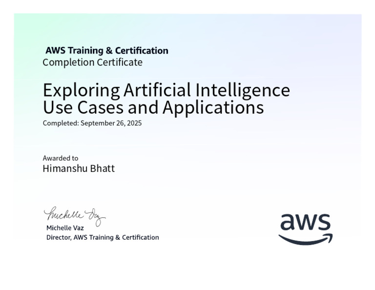 AWS AI Training Certificate Overview | PDF