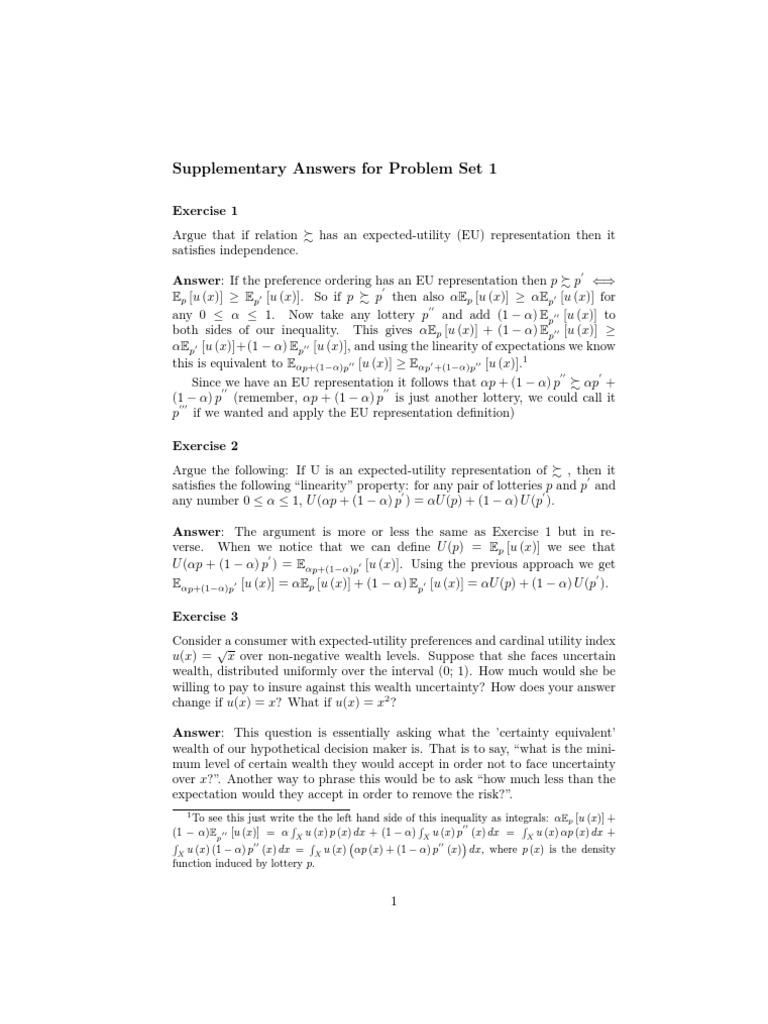 Expected Utility and Risk Preferences | PDF | Utility | Risk Aversion