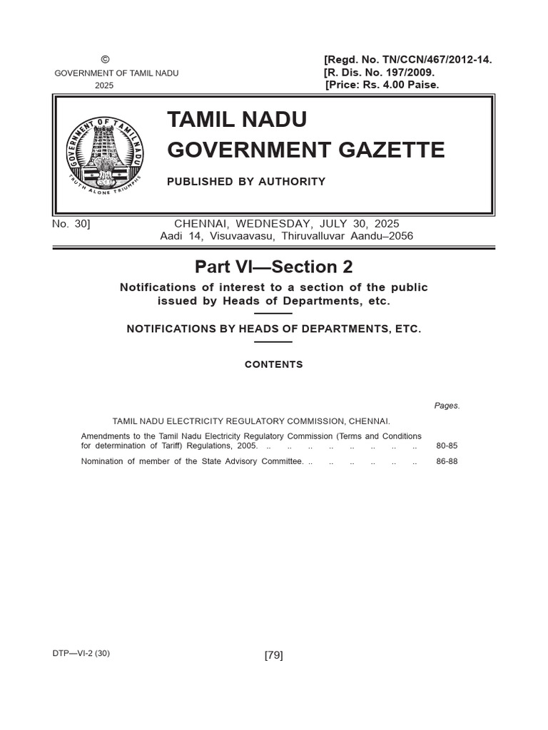 TNERC Tariff Regulation Amendments 2025 | PDF | Power Station ...