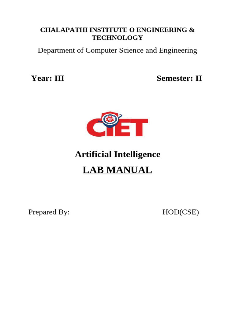 Prolog Programming Lab Manual for AI | PDF | Expert | Computer Programming