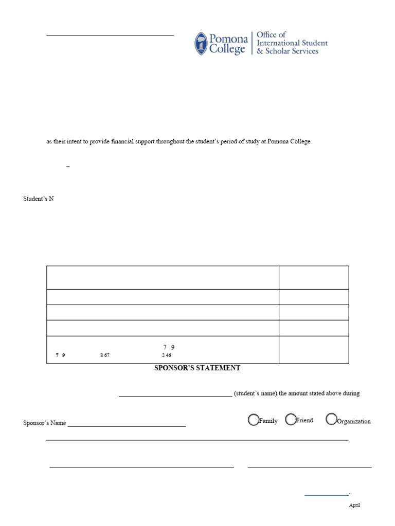 Financial Resources Statement | PDF | Student Financial Aid In The ...