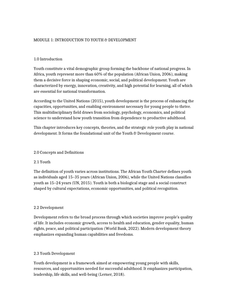 Youth Development in Africa: Key Insights | PDF | Youth | Economies