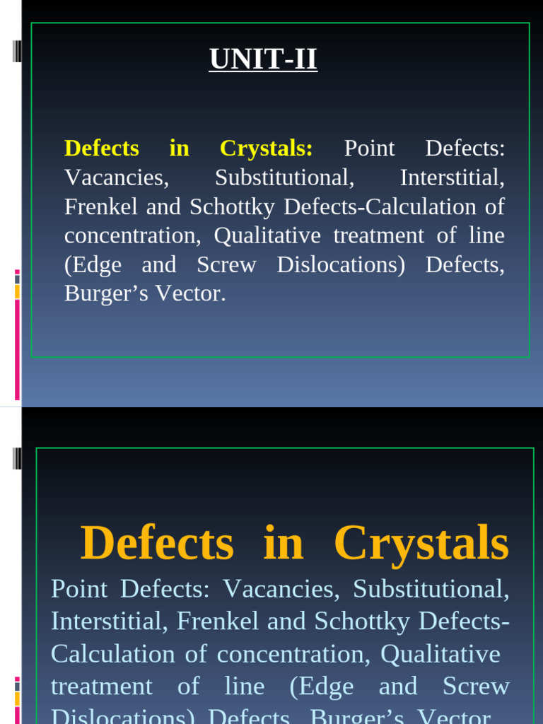 UNIT-II Defects in Crystals F (1) | PDF | Dislocation ...