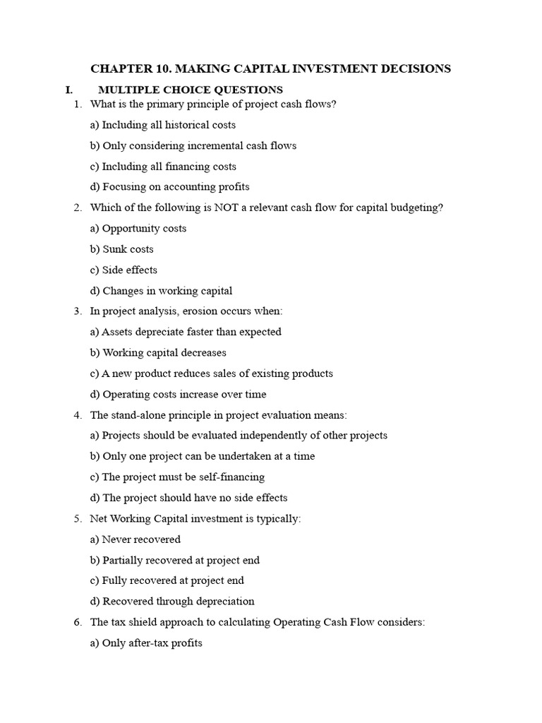 Chaper 10. Making Capital Investment Decisions | PDF | Depreciation ...