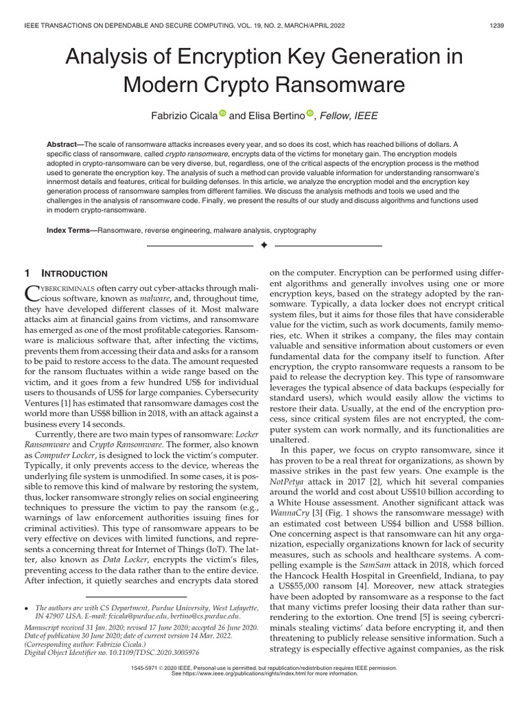 2022 Analysis of Encryption Key Generation in Modern Crypto Ransomware ...