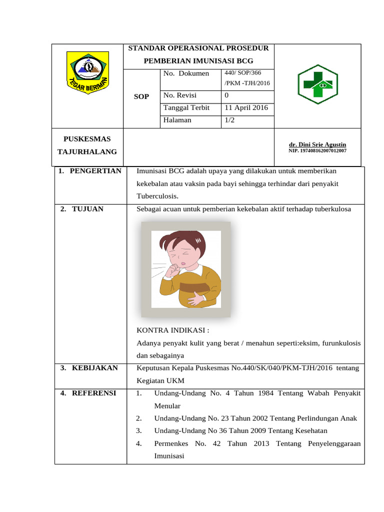 Sop Imunisasi Bcg | PDF