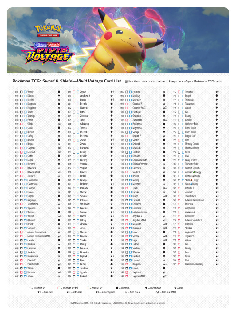 pokemon sword and shield vivid voltage booster box card list & Pack 1 basic Energy card Pokémon TCG Sword & Shield